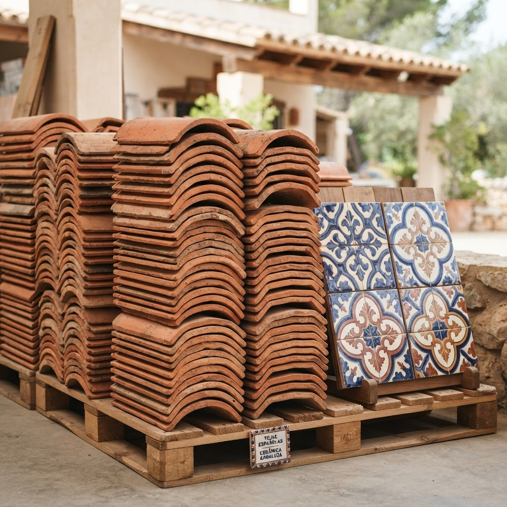 Spanish roof and floor tiles